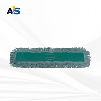 A&S Durable 5x4 Balai à poussière gris-vert avec fibres de coton synthétiques à extrémités coupées et support vert foncé pour le nettoyage de plusieurs sols