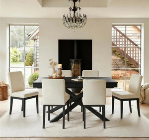 ชุดโต๊ะรับประทานอาหารไม้สักแท้ Alma สไตล์มินิมอล - Product Image 1