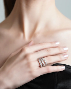 Luxury <b>Emerald</b> Cut Rhodium Plated Multi Shape Spiral Wrap <b>Ring</b> 10K 14K 18K Gold 925 935 <b>Silver</b> Trendy Statement Fine Jewelry - Product Image 4