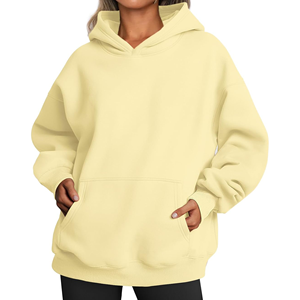 SOMBRERO SPORTS <b>Women</b> <b>Black</b> Oversized Hoodie Unisex Fleece Pullover <b>Sweatshirt</b> Kangaroo Pocket Casual Hooded Top 100% Cotton - Product Image 1