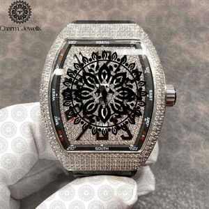 Charm_Jewells Luxury Men Stainless Steel Tonneau <b>Watch</b> 42mm Analog <b>Mechanical</b> ETA Movement Sapphire Crystal Compass Dial - Product Image 1
