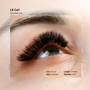 Pestañas Postizas CharmLash de Marca Privada con Curvatura Especial LJ LB LC LC Plus, Extensiones de Pestañas con Logotipo Personalizado, Bandejas de Pestañas de Fibra PBT Alemana en Negro Mate - Product Image 2