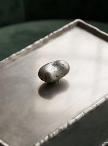 Caja de Almacenamiento Rectangular de Metal Plateado con Base, para Frutos Secos y Aperitivos, Decorativa - Product Image 2