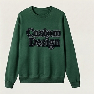 Drop Shoulder Long Sleeved Crewneck Custom 3D Embroidery Men's Hoodies Sweater shirts Reversible Mock Neck Sweatshirt for Women - Product Image 1
