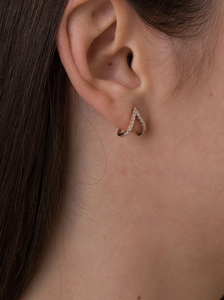 Pendientes de Oro Rosa de 14K con Diamantes Cultivados en Laboratorio, Diseño Chevron, Minimalistas, Regalo de Boda y Aniversario para Mujer - Product Image 5