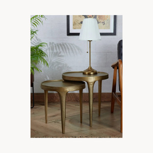 Round Aluminium <b>Side</b> <b>Table</b> <b>Set</b> Stylish New Arrival Customized Modern Accent <b>Table</b> <b>Set</b> For Living Room Decor - Product Image 6