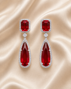 Élégance intemporelle – Boucles d'oreilles pendantes étincelantes – Boucles d'oreilles pendantes élégantes en cristal – Éclat royal - Product Image 3