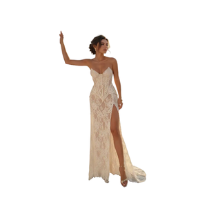 Vestido Largo sin Tirantes para Mujer con Cola Larga, sin Mangas, Transpirable, para Primavera/Verano, Ideal para Fiestas y Eventos Nocturnos - Product Image 1