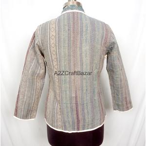 Indian Bohemian <b>Kantha</b> Vintage Breathable Eco-Friendly Knitted Cotton Regular Length Ladies Autumn Winter <b>Jacket</b> - Product Image 4