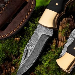 Cuchillos Plegables Prácticos para Exteriores con Mango Azul, Hoja Pulida y Estuche de Cuero Resistente para Caza, Camping y Senderismo - Product Image 6