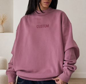 OEM Custom Logo High Quality 100% Cotton French <b>Terry</b> Varsity Oversized Pilates Yoga Reversible Long Streetwear Women's <b>Crew</b> - Product Image 1