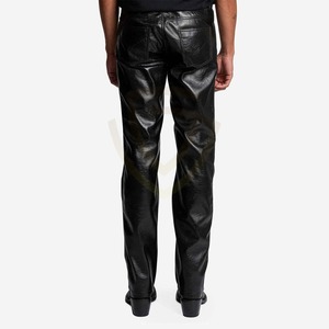 Custom Logo Leather Pants For Men Made In High Quality Leather Pants Hot Sale Custom Design Men Leather Pants - Product Image 2