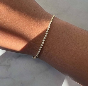 Bracelets tennis diamantés en or massif 14K/18K, sertis clos, classiques et tendance, diamants de laboratoire taille ronde, avec chaîne d'extension et fermoir crochet de 7 pouces, bijoux - Product Image 4