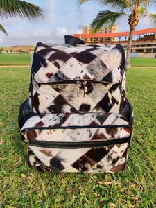 Mochila de Cuero Genuino Hecha a Mano con Pelo, Estilo Western, Multifuncional, Gran Capacidad, con Cierre, Portátil, Unisex HNBP-0023 - Product Image 6