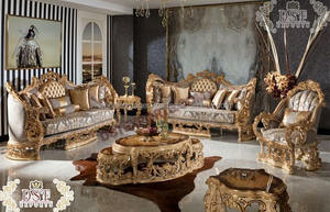 Sofá Esquinero Moderno y Cómodo para el Hogar, Diseño Acolchado de Cuero, Toque Dorado, Madera de Teca, Tamaño Personalizado, Color Personalizado - Product Image 4