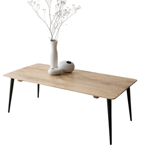 Mesa de Centro Plegable de Metal Industrial y Madera de Mango Sólida, Acabado Natural y Negro, Duradera, para Sala de Estar, Oficina en Casa, Cafetería - Product Image 6