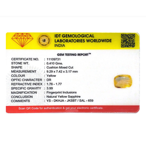 Natural Yellow Sapphire 2.05 Carat Certified Wholesale Gemstone - Product Image 4