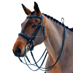 Muserolle en cuir extra rembourrée pour l'équitation Bride fantaisie confortable de style occidental Nouveau design Blinker Brow Band Equestrian - Product Image 4
