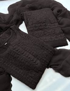 Tissus Exquis pour Dupatta de Mariage et Tenues de Travail, en Georgette Micro Haute Qualité, Broderie Moderne de Designer, Séchage Rapide, Toutes Saisons - Product Image 6