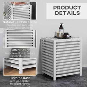 Cesto per Bucato Ecologico in Bambù da 15L con Coperchio e Fodera Rimovibile, Pieghevole e Salvaspazio per Uso Domestico - Product Image 6