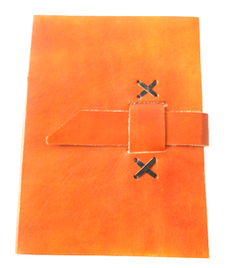 Cuaderno de Papel de Algodón Reciclado Hecho a Mano, Estilo Étnico, Tapa Dura, Libre de Ácido, Cuero de Cabra, Camelon Exports, Origen Rajasthan, 48 Páginas - Product Image 1
