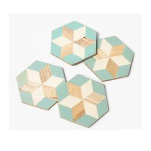 Handmade Bone Inlay <b>Coaster</b> Set of 4 Hexagon Shape Table Bone Coffee Drink Kitchen <b>Coaster</b> Available in Other Patterns & Colour - Product Image 3