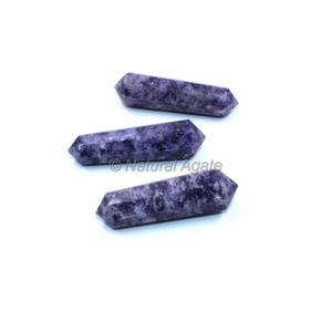 Lápiz terminado de doble punta de jaspe dálmata natural de calidad estrella al por mayor para decoración y fabricación de joyas - Product Image 3