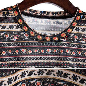 <b>Men's</b> Short Sleeve O-Neck T-Shirt With Ethnic <b>Animal</b> Pattern Print Regular Fit Casual Wear Polyester Woven Fabric - Product Image 3