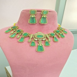 Premium Quality Necklace <b>Set</b> Beautiful Design Luxury Finish Ideal For Weddings, Festive Occasions, Party Wear Different <b>Colours</b> - Product Image 1