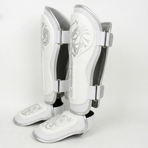 Protège-tibias en cuir de qualité supérieure pour adultes, équipement d'entraînement MMA, protection du cou-de-pied pour la boxe et le combat, vente en gros - Product Image 3