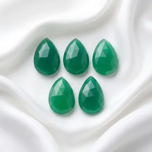 Pierre précieuse naturelle en onyx vert de qualité AAA, taille poire, facettée, certifiée par un tiers MS GEMS, pour la création de bijoux DIY - Product Image 4