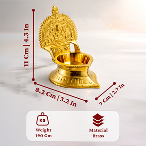 Brass Lakshmi <b>Arch</b> Diya Traditional Goddess Deepam Handcrafted Pooja Oil <b>Lamp</b> Decor - Product Image 2
