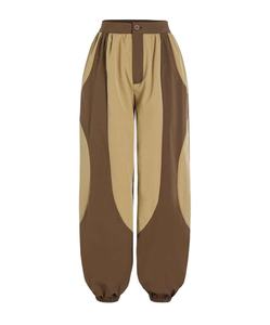 OEM/ODM personnalisé été décontracté femmes devant plat tissu Oxford coupe ample droite Joggers élastique manchette coton pantalon de mode - Product Image 1