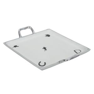 Mirror Polish Food Serving <b>Tray</b> Commercial Use Metal <b>Breakfast</b> <b>Tray</b> With Horse Bit Handle Decorative <b>Trays</b> Event Party Supplies - Product Image 3