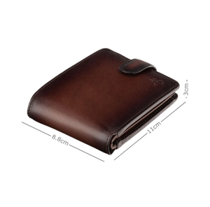Burnished Tan Large Leather <b>Wallet</b> - Handmade <b>Wallet</b> With Cash, <b>Card</b> and Coin Section - Bifold <b>Wallet</b> For <b>Men</b> - Product Image 1