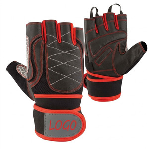 Unisex Half Finger Fitness <b>Gloves</b> Black Leather Adjustable Wrist Strap <b>Weight</b> Lifting Gym Workout Gear - Product Image 5