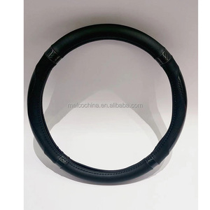 MELCO 38cm Housse de <span class=keywords><strong>volant</strong></span> en cuir respirant et absorbant la transpiration en fibre de carbone de type D pour l'intérieur de la voiture - Product Image 1