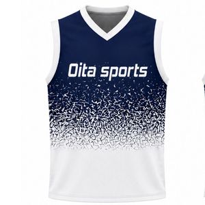 Navy Blue White Volleyball Sleeveless Shirt Team Sportswear Athletic Top Competition Training Uniform Apparel - Product Image 1