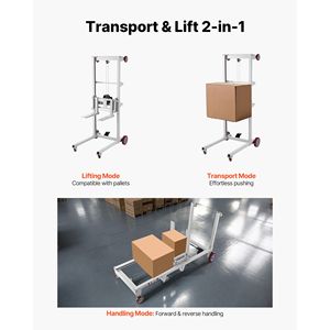 Carrello Elevatore Manuale Multifunzionale con Capacità di 250 Kg, Altezza Massima di Sollevamento 70 cm, Carico Nominale 3 Tonnellate - Product Image 3