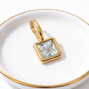 <b>Ruby</b> Quartz Square Pendant Gold Plated Bezel Set Simple Minimalist Gemstone <b>Necklace</b> Handmade Jewelry Gift - Product Image 4