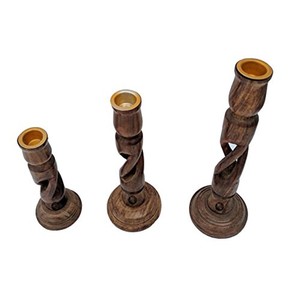 Portavelas de madera de Sheesham Aqdus Saleem con incrustaciones de latón - Decoración artesanal para el hogar para bodas y festividades - Product Image 3