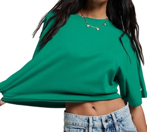 Camiseta corta de moda para mujer, de alta calidad, más vendida, de algodón, informal, 100% algodón. - Product Image 2