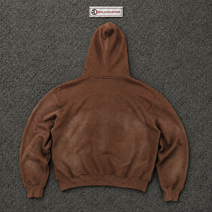 เสื้อฮู้ดดี้สีน้ำตาลพรีเมียม ไซส์ใหญ่ แบบซิป Unisex สไตล์สตรีทแวร์ ทรงหลวม ซิปยาวเต็มตัว รับสกรีนโลโก้ ขายส่ง - Product Image 6