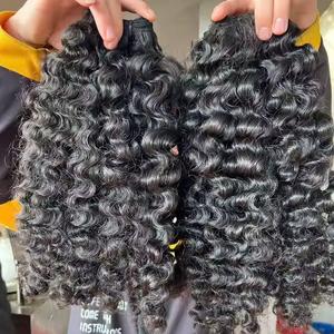 Haute Qualité Chinois Remy Vierge Birman Bouclés Extensions De Tissage Brut Machine Double Trame 100g Bundle Vietnam Usine En Gros - Product Image 4