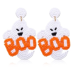Dernières créations : Boucles d'oreilles pendantes fantaisie à double citrouille perlée, thème Halloween Jack-O'-Lantern, pour femmes et jeunes filles - Product Image 3