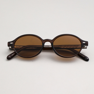 LMAMBA 99023 Fashion Trendy Retro UV400 Shade Designer Custom Logo Classic Unisex TR90+CP Round Frame Women Men <b>Sunglasses</b> 2026 - Product Image 1