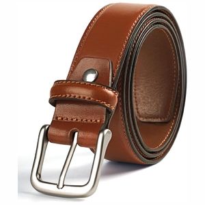 Nuevo cinturón de cuero para hombre, estilo casual personalizable, 100% cuero genuino con hebilla - Product Image 1