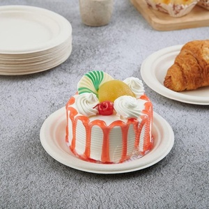 Assiettes à dessert biodégradables de 6 pouces en bagasse de canne à sucre, robustes et personnalisables pour fêtes, mariages et restaurants – Vente chaude - Product Image 4