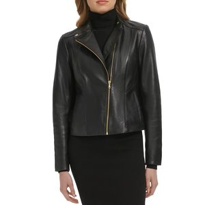 Veste en cuir d'agneau véritable de haute qualité pour femmes, tissée, écologique, coupe-vent, taille personnalisée, couleurs personnalisées - Product Image 4