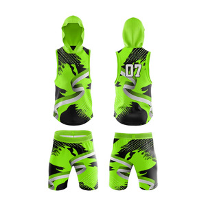 Hot Selling Luxury Sublimated Basketball Jersey Set Men Hooded <b>Tank</b> Top Red Black 07 Moisture Wicking Athletic Fit All Seasons - Product Image 4